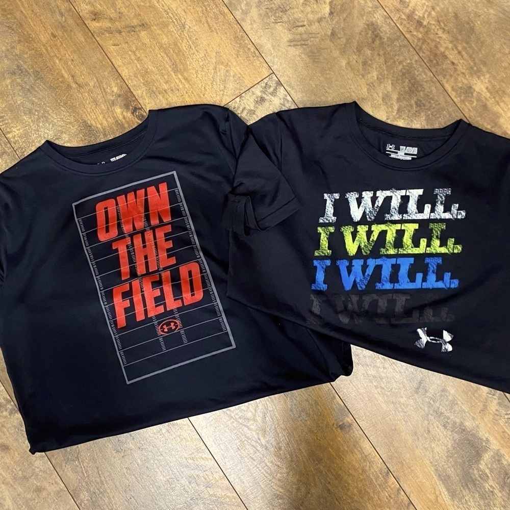 Bundle of 2 Under Armour HeatGear Youth Athletic Tees, Size YXL